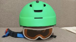 children's ski helmet with glasses