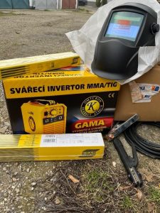 Set Welding machine Gama 166, cables, hood and electrodes