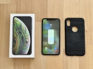 iPhone XS 64GB Space Gray, box charger cover