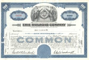 Certifikát železničnej spoločnosti Erie