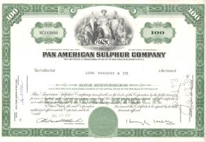 Pan American Sulphur Company Certificate