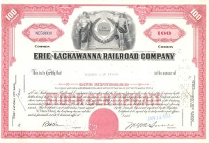 Erie-Lackawanna Railroad Company Certificate