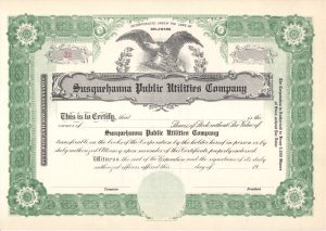 Certifikát spoločnosti Susquehanna Public Utilities Company