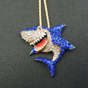 Blue Ticklish Shark Brooch or Necklace by Betsey Johnson
