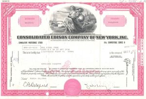 Certifikát spoločnosti Consolidated Edison Company of New York Inc