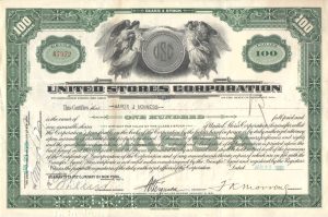 United Stores Corporation Certificate