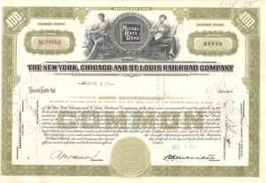Certifikát železničnej spoločnosti v New Yorku, Chicagu a St. Louis