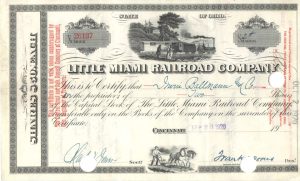 Little Miami Railroad Company Certificate