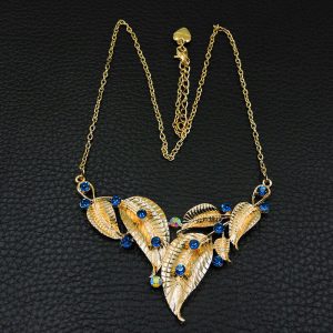 Blue Raindrops on the Leaves Necklace by Betsey Johnson