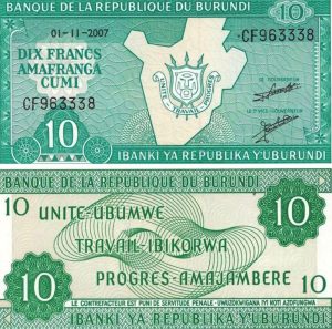 Burundský frank - 10
