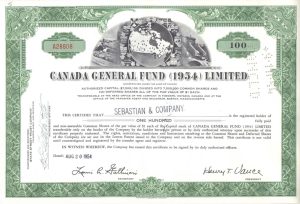 Canada General Fund (1954) Ltd. Stock Certificate