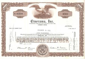 Cinerama Inc Certificate