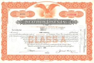 Seatrain Lines Inc Certificate