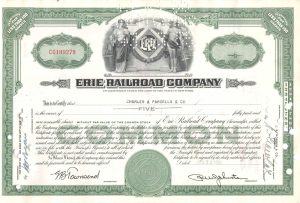 Certifikát spoločnosti Erie Railroad Company