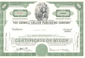 The Crowell-Collier Publishing Company Certificate