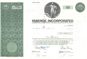 Faberge Incorporated Certifikát