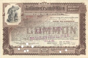 Baltimore and Ohio Railroad Company Certificate