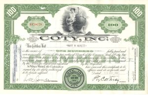 Coty Inc Certificate