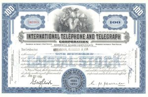 Certifikát spoločnosti International Telephone and Telegraph