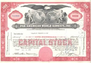 Certifikát spoločnosti Pan American World Airways Inc.