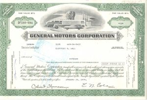 General Motors Corporation Certificate