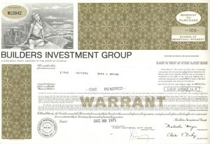Builders Investment Group Certificate