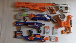 Collection of children's NERF weapons