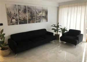 Anthracite gray sofa MESONICA Puzo + armchair