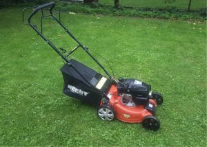 Motor mower with drive.