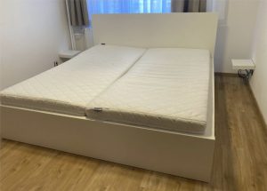 IKEA MALM bed with mattresses