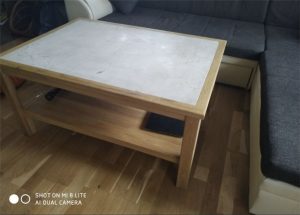 Oak marble coffee table