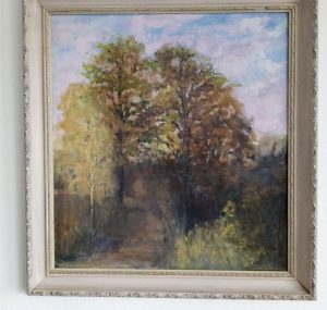 painting - AUTUMN TREES, oil, signed