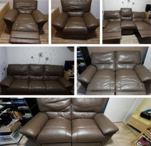 Adjustable leather seat 3+2+1