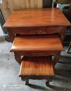 Set of 3 luxury Chippendale tables. massive!