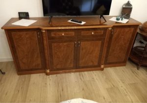 Chest of drawers, sideboard - cherry wood, width 195 cm
