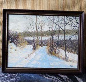 painting - WINTER MOOD I., oil, Kamil Poul