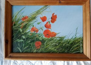 Poppies, oil on canvas, 41 x 27 cm