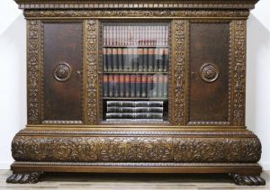 Antique Neo-Renaissance Bookcase on Lion's Paws
