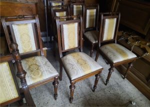 7 antique chairs and 1 armchair