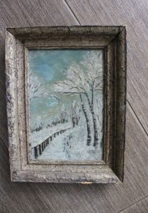 Painting - winter landscape sign.