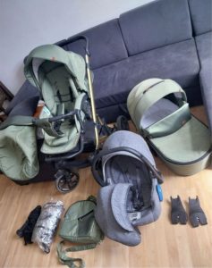 Triple combination of BABY MERC MOSCA LIMITED strollers