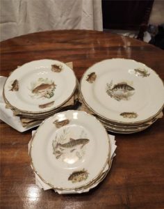 Porcelain plate set 18d. - Fish