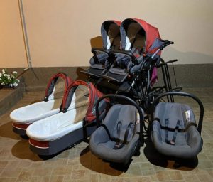 For sale is a unisex Dorjan Danny Sport 5 Twin 3 in 1 twin stroller