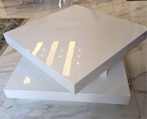 Xxxlutz High Gloss White Adjustable Smoking Table