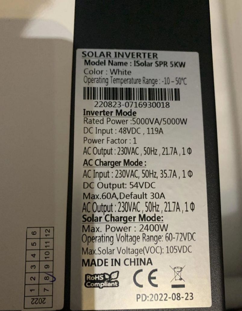Solar inverter and charge controller 5000W 5KW 48V