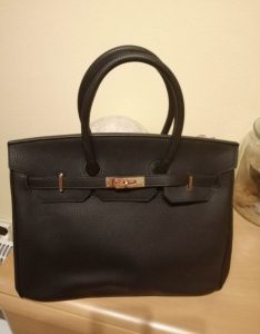 Hermes leather handbag.