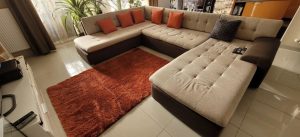 U-shaped XXL sofa, brand new, preserved
