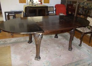 Openable dining table + 6 upholstered chairs + 2 armchairs