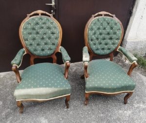 A pair of neobaroque armchairs