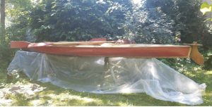 Kayak, Wooden Rib Canvas Touring Kayak